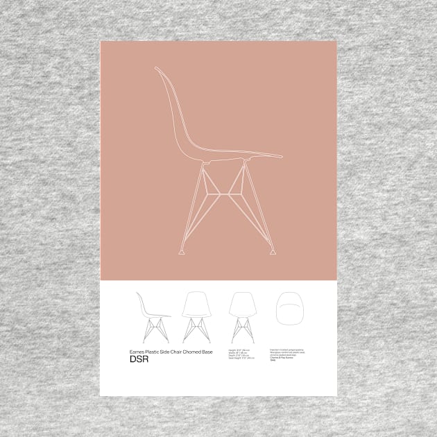 Eames DSR Chair Poster Mid Century Design - Minimal Design - Charles and Ray Eames by sub88